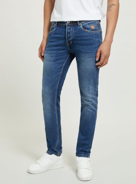 Skinny Fit Jeans In Stretch Denim D003 Medium Blue Denim Days Men