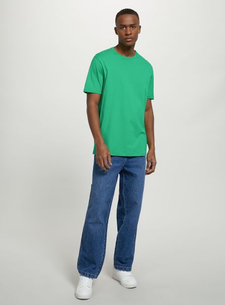 Gn2 Green Medium Cotton Crew-Neck T-Shirt T-Shirt Men