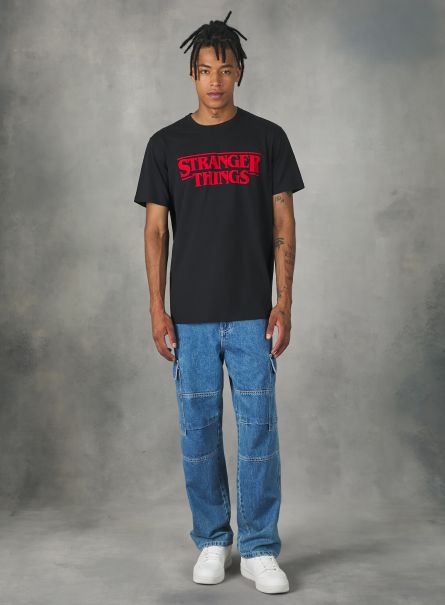 Bk1 Black T-Shirt Men Stranger Things / Alcott T-Shirt