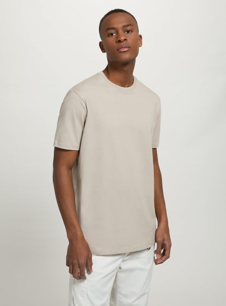 Cotton Crew-Neck T-Shirt T-Shirt Bg2 Beige Medium Men