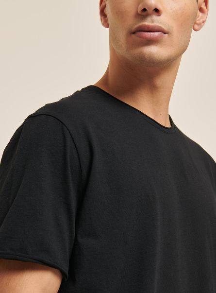 Men Black Basic Plain Cotton T-Shirt T-Shirt