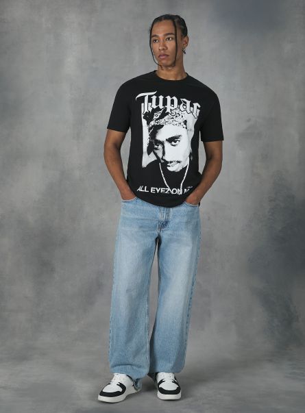 Bk1 Black T-Shirt Men Tupac / Alcott T-Shirt