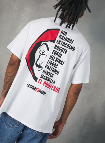 T-Shirt Wh3 White Men La Casa De Papel / Alcott T-Shirt