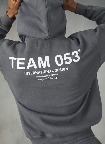 Gy1 Grey Dark Men Sweatshirt With Team 053 Print Sweatshirts
