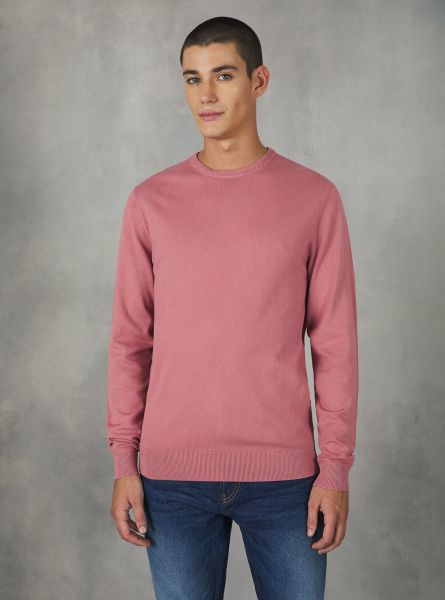 Sweaters Round-Neck Pullover Made Of Sustainable Viscose Ecovero Pk2 Pink Medium Men