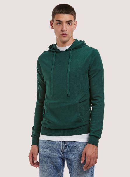 Hooded Pullover Men Sweaters Gn1 Green Dark