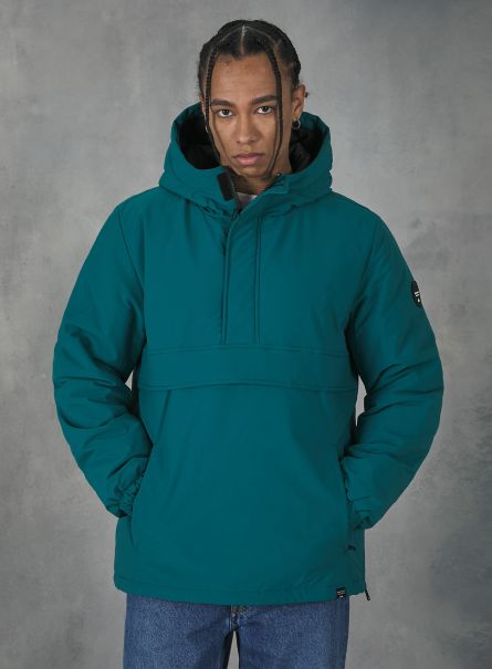 Ob2 Blue Oil Med. Men Anorak Jacket With Recycled Padding Jackets