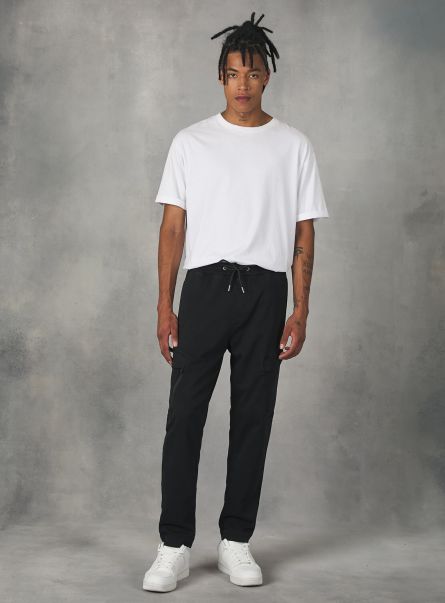 Trousers Bk1 Black Men Jogger Trousers With Large Pockets