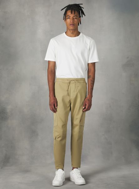 Trousers Men Jogger Trousers With Large Pockets Bg2 Beige Medium
