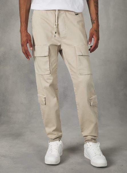 Trousers Jogger Trousers With Large Pockets Men Bg3 Beige Light