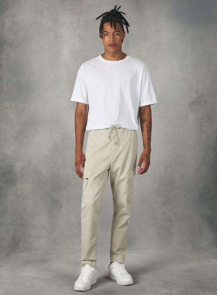 Bg3 Beige Light Men Jogger Trousers With Large Pockets Trousers