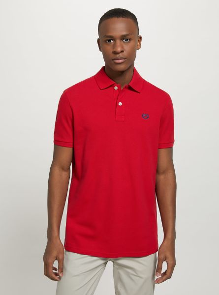 Men Rd2 Red Medium Polo Cotton Piqué Polo Shirt With Embroidery