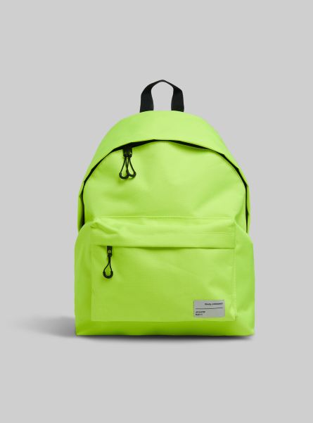 Men Plain-Coloured Backpack Fye1 Fluo Dark Yellow Backpack