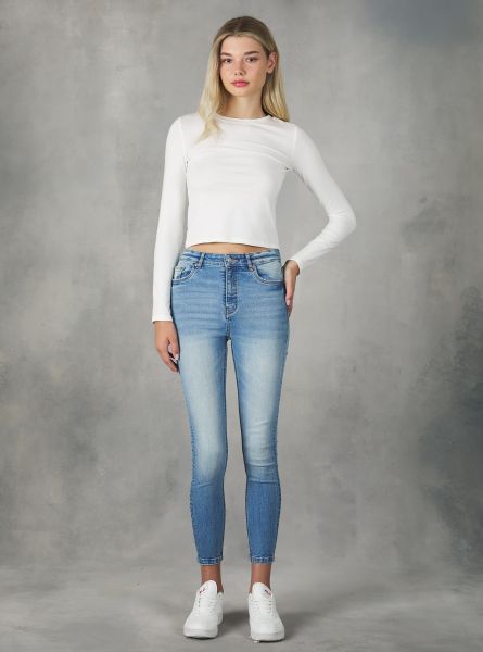 D006 Azure Denim Days Women High-Waisted Super Skinny Jeans