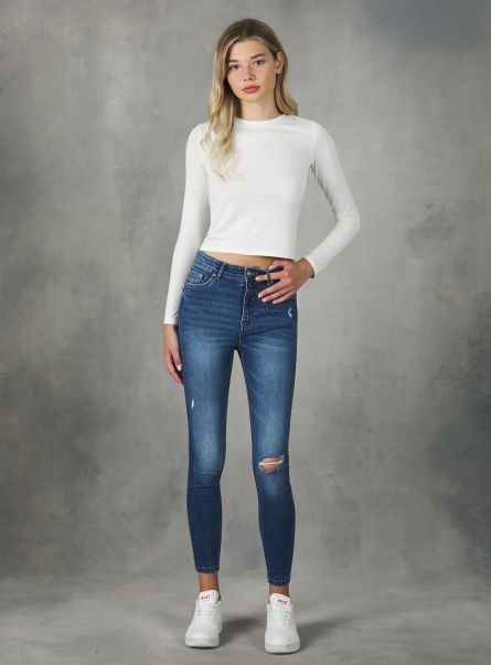 Denim Days Women High-Waisted Super Skinny Jeans D003 Medium Blue