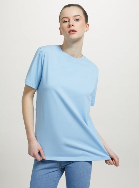 Women Az2 Azzurre Medium T-Shirt Cotton Crew-Neck T-Shirt