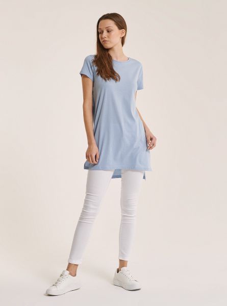 Azure Oversized Plain Cotton T-Shirt Women T-Shirt