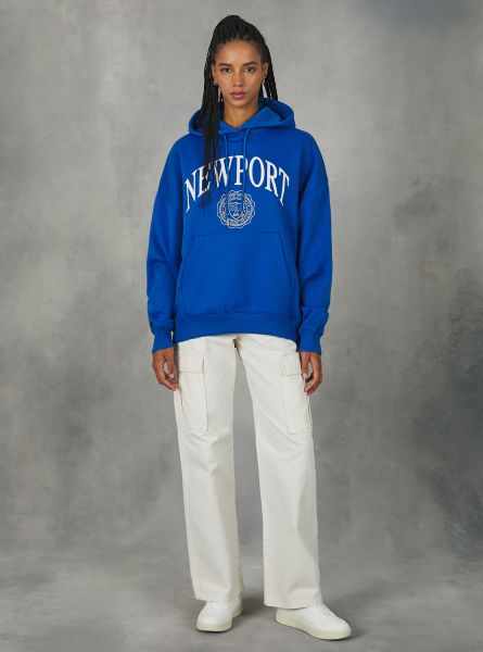 Sweatshirts Ry2 Royale Medium Women Sweatshirt With College Print And Hood