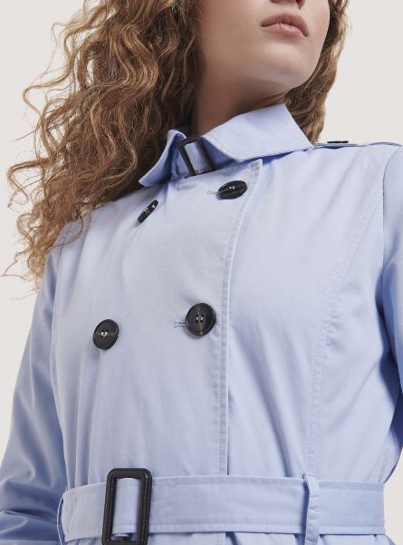 Azure Jackets Soft Trench Coat With Belt Women