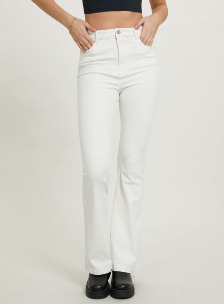 Trousers Women Stretch Twill Flare Trousers Wh1 Off White