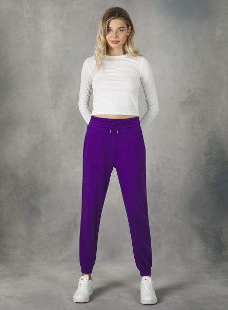 Vi1 Violet Dark Plush Jogger Trousers Trousers Women