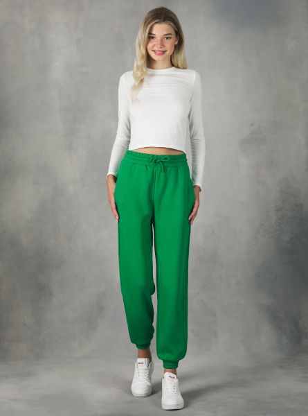 Plush Jogger Trousers Trousers Gn2 Green Medium Women