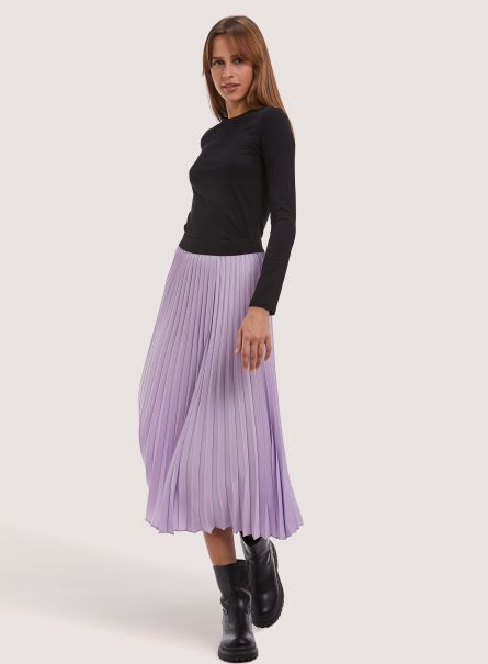 Women Pleated Midi Skirt Lc2 Lillac Medium Skirts And Shorts