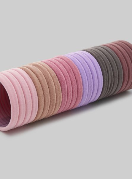 Set Of 24 Multicoloured Elastic Bands Pk2 Pink Medium Hair Accessories Women