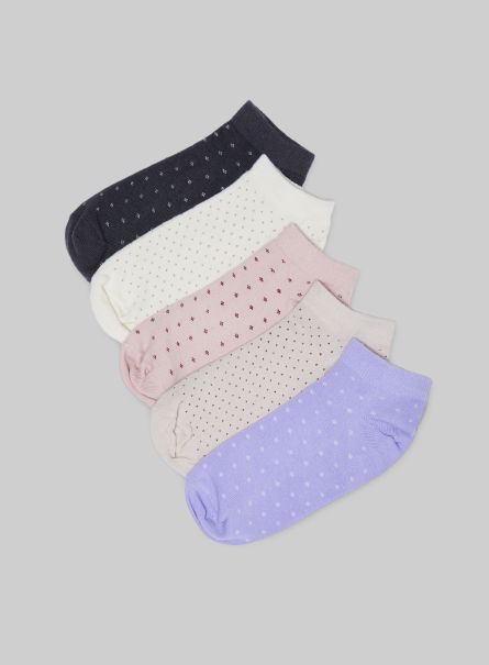 Set Of 5 Pairs Of Socks Socks Women Multicolor