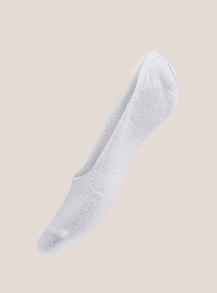 Women White Set 3 Pairs Of Footsies Socks Socks
